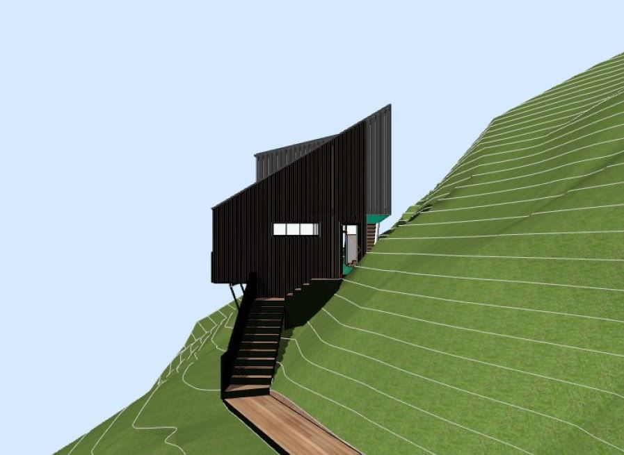 Inspired By Tadao Ando Exterior Shot Photo Realistic Render Of A Black